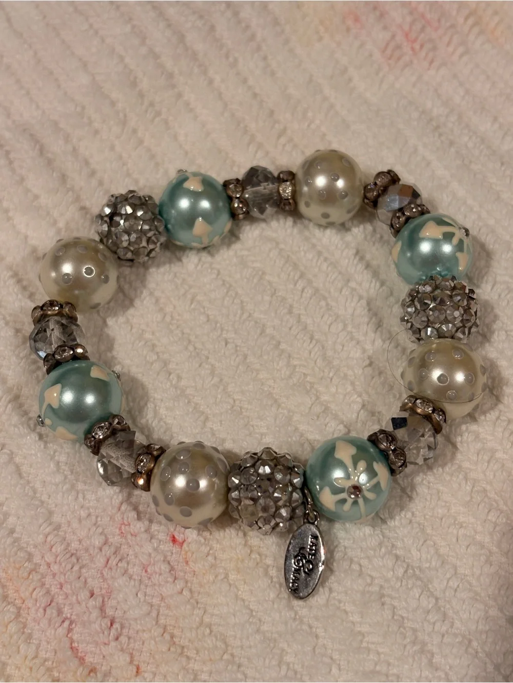 Glass Bead Stretch Bracelet Set with Matching Earrings